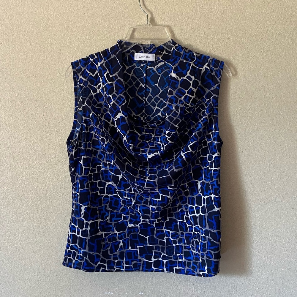 Calvin Klein Women’s Cowl Neck Blouse Blue size M